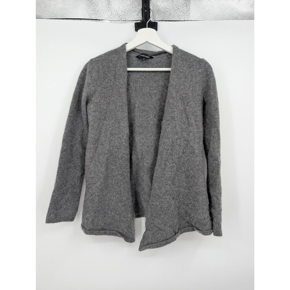 41 Hawthorn 100% Cashmere Open Front Cardigan Gray Luxury Career Office Staple *